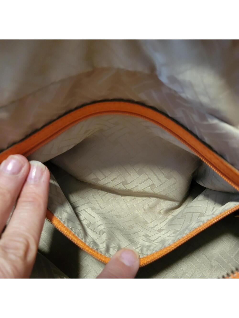 Cole Haan Village Leather Shoulder Bag Purse Orange with dust cover Pebble Soft - Picture 11 of 15